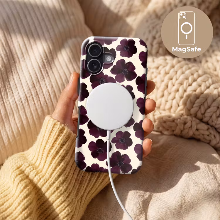 Bloemen - Aquarel - Paars Toughcase MagSafe Apple iPhone 17 klein 1017 -USP_MagsafeV