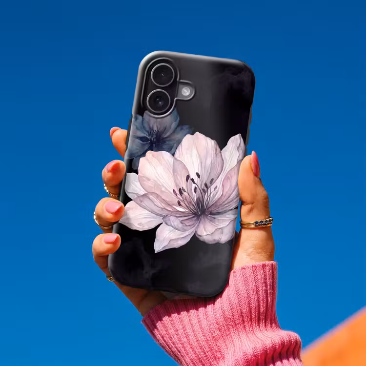 Bloemen - Aquarel - Modern - Roze - Donker Toughcase MagSafe Apple iPhone 17 klein -Sfeer1V