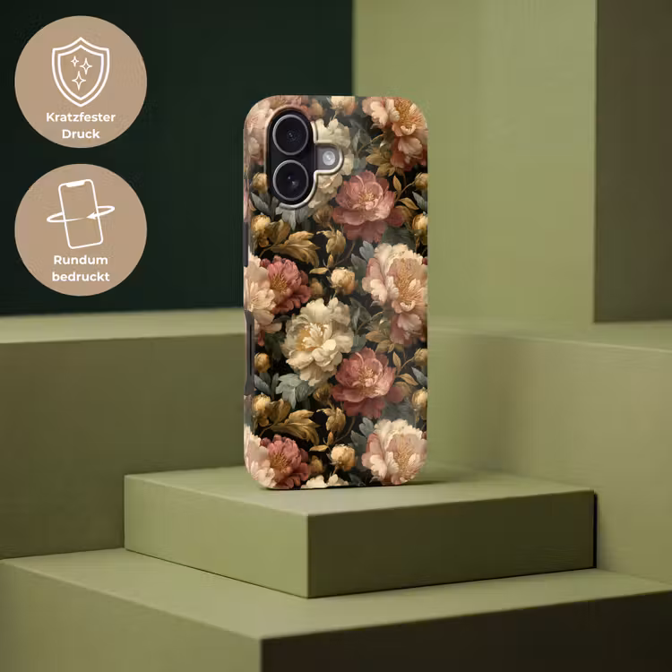 Bloemen - Barok - Patroon - Roze - Crème Toughcase MagSafe Apple iPhone 17 klein 1017 -USP_PrintM_DE