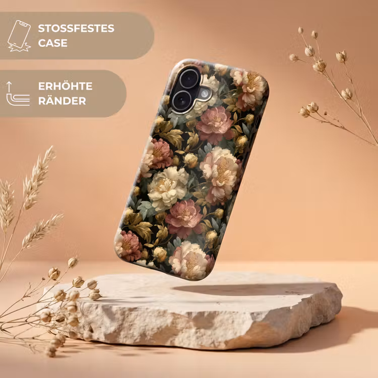 Bloemen - Barok - Patroon - Roze - Crème Toughcase MagSafe Apple iPhone 17 klein 1017 -USP_RandenV_DE