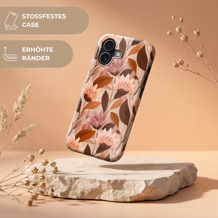 Bloemen - Bladeren - Bruin Toughcase MagSafe Apple iPhone 17 klein 1017 -USP_RandenV_DE