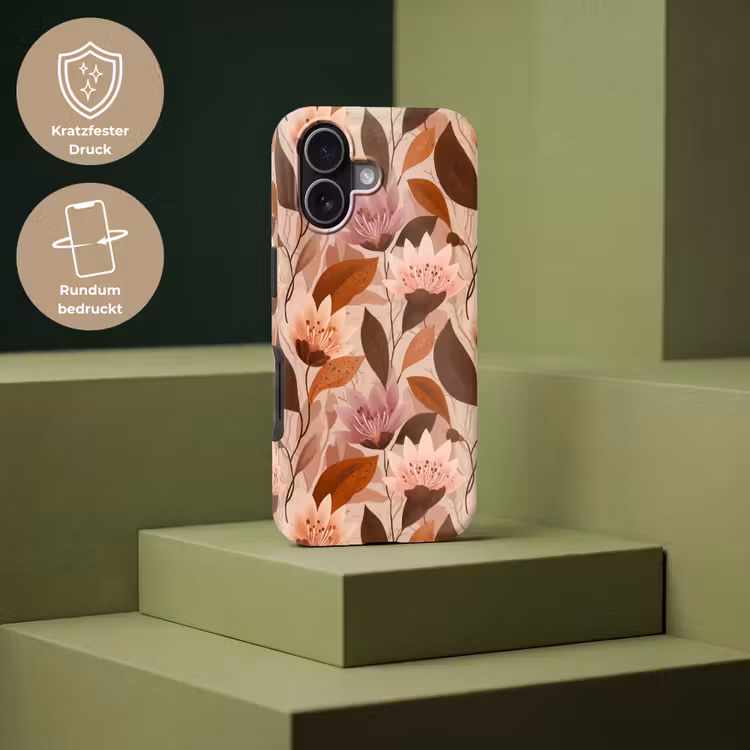 Bloemen - Bladeren - Bruin Toughcase MagSafe Apple iPhone 17 klein 1017 -USP_PrintM_DE