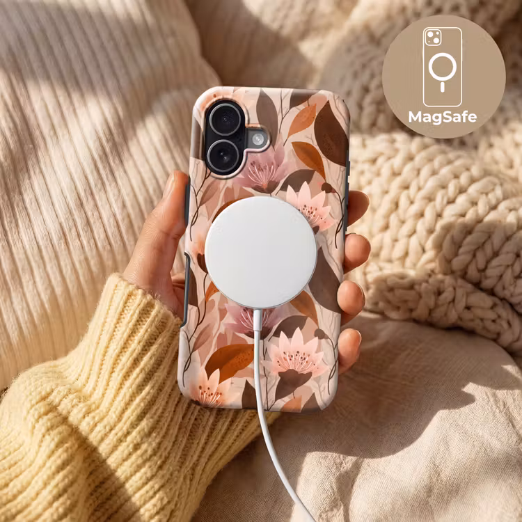 Bloemen - Bladeren - Bruin Toughcase MagSafe Apple iPhone 17 klein 1017 -USP_MagsafeV