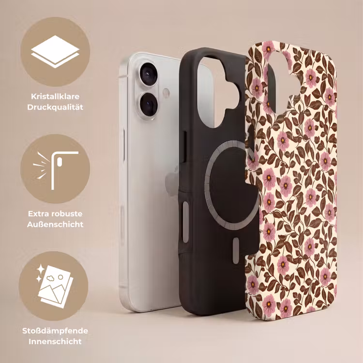 Bloemen - Bladeren - Kleurrijk Toughcase MagSafe Apple iPhone 17 klein 1017 -USP_Lagen_DE