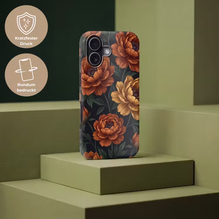 Bloemen - Bladeren - Natuur - Modern - Oranje Toughcase MagSafe Apple iPhone 17 klein -USP_PrintM_DE