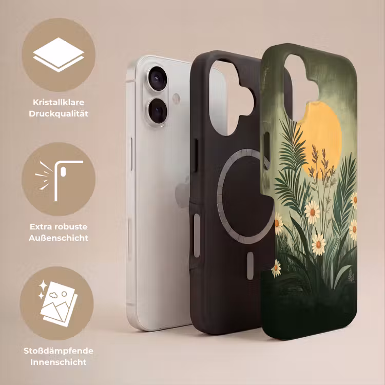 Bloemen - Bladeren - Zon - Groen Toughcase MagSafe Apple iPhone 17 klein -USP_Lagen_DE