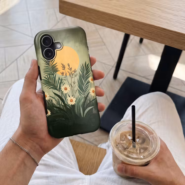 Bloemen - Bladeren - Zon - Groen Toughcase MagSafe Apple iPhone 17 klein -Sfeer1M