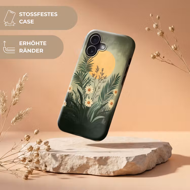 Bloemen - Bladeren - Zon - Groen Toughcase MagSafe Apple iPhone 17 klein -USP_RandenV_DE