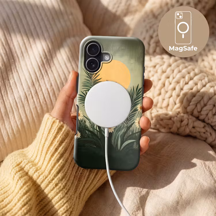 Bloemen - Bladeren - Zon - Groen Toughcase MagSafe Apple iPhone 17 klein -USP_MagsafeV