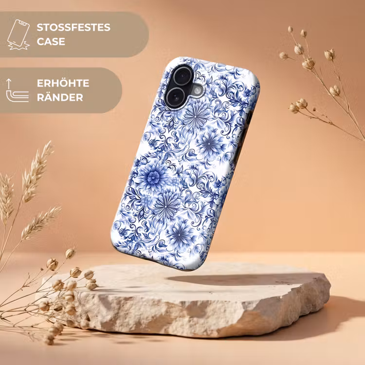 Bloemen - Blauw - Patroon - Wit Toughcase MagSafe Apple iPhone 17 klein 1017 -USP_RandenV_DE