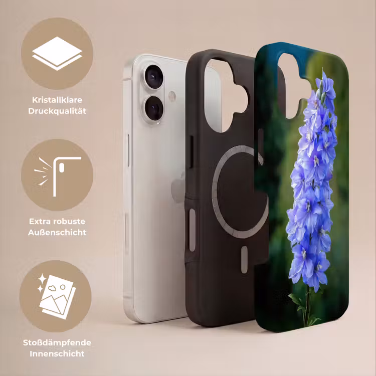 Bloemen - Blauw - Dennenboom Toughcase MagSafe Apple iPhone 17 klein -USP_Lagen_DE