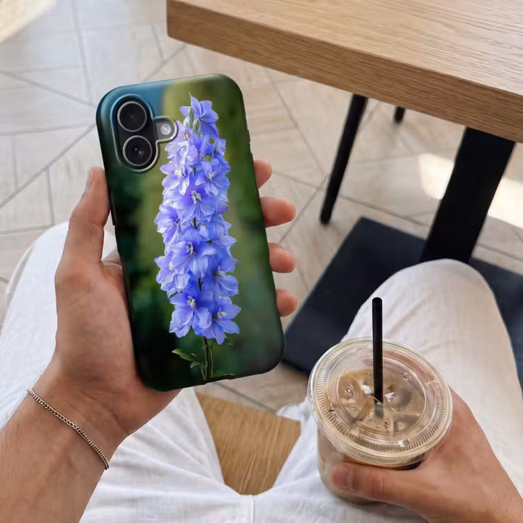 Bloemen - Blauw - Dennenboom Toughcase MagSafe Apple iPhone 17 klein -Sfeer1M