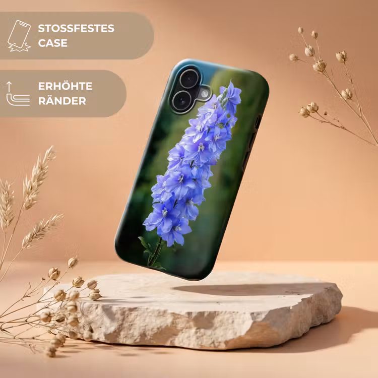 Bloemen - Blauw - Dennenboom Toughcase MagSafe Apple iPhone 17 klein -USP_RandenV_DE