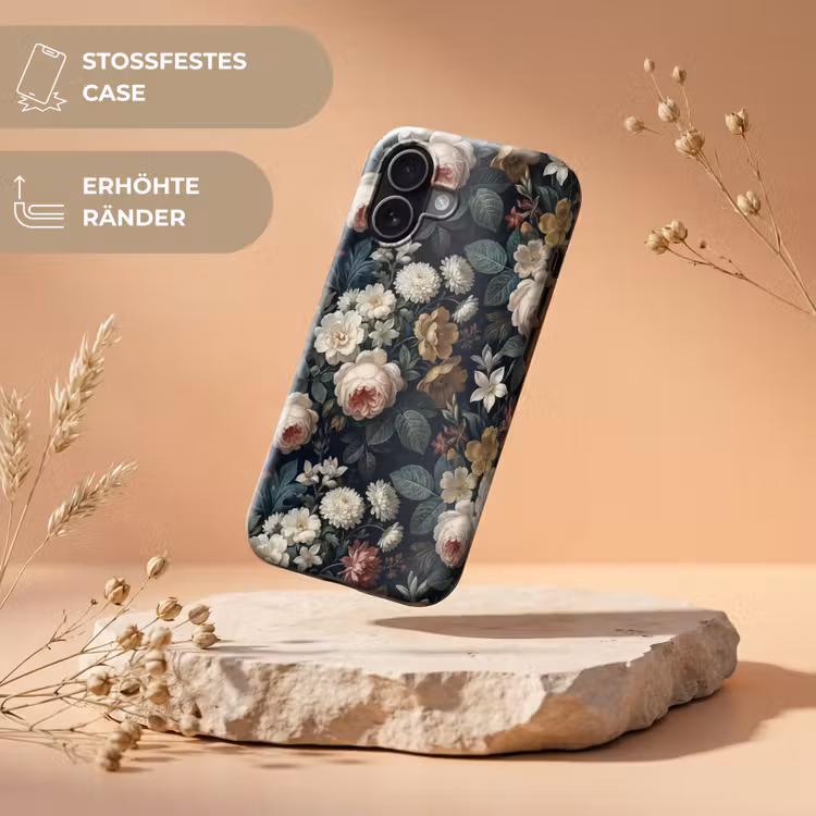 Bloemen - Boeket - Botanisch - Vintage - Donkere achtergrond Toughcase MagSafe Apple iPhone 17 klein -USP_RandenV_DE