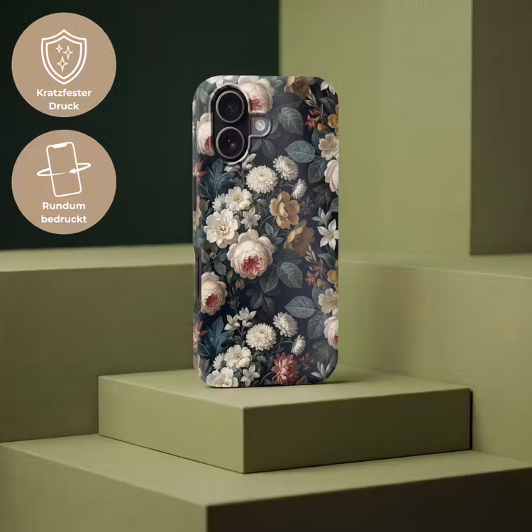 Bloemen - Boeket - Botanisch - Vintage - Donkere achtergrond Toughcase MagSafe Apple iPhone 17 klein -USP_PrintM_DE