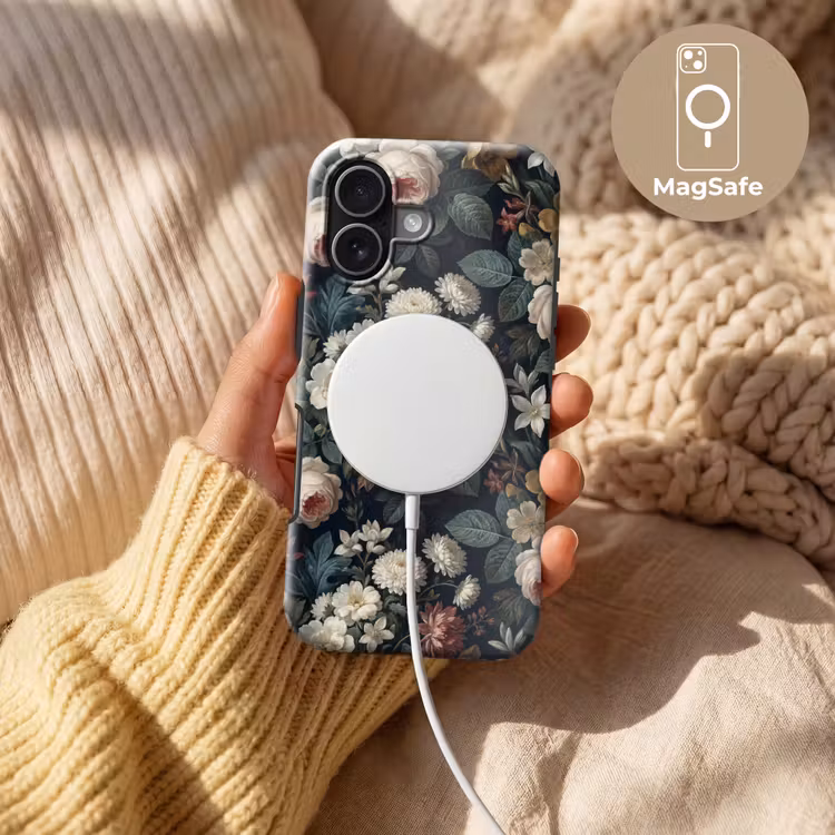 Bloemen - Boeket - Botanisch - Vintage - Donkere achtergrond Toughcase MagSafe Apple iPhone 17 klein -USP_MagsafeV
