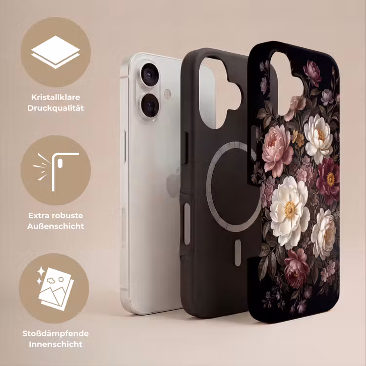 Bloemen - Boeket - Klassiek - Donker - Rood Toughcase MagSafe Apple iPhone 17 klein -USP_Lagen_DE