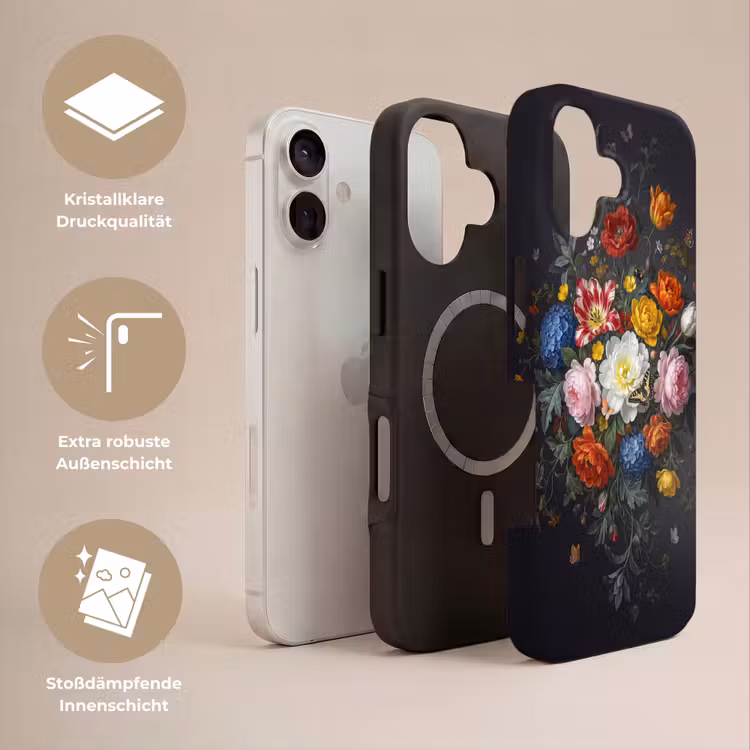 Bloemen - Boeket - Klassiek - Kleurrijk - Natuur Toughcase MagSafe Apple iPhone 17 klein -USP_Lagen_DE