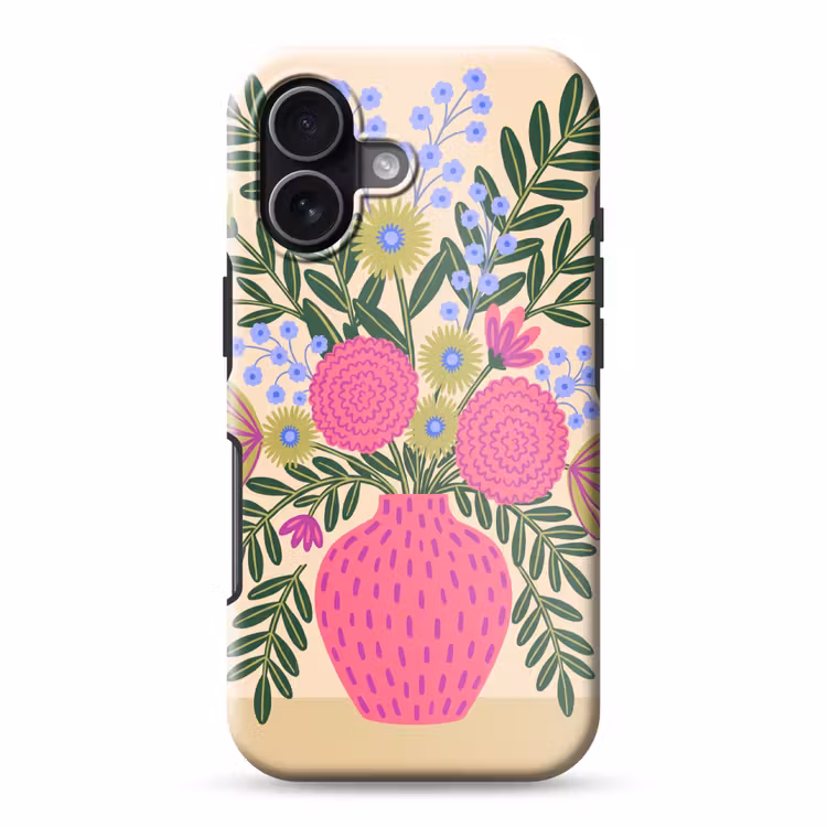 Bloemen - Boeket - Natuur - Abstract - Roze Toughcase MagSafe Apple iPhone 17 klein -3d
