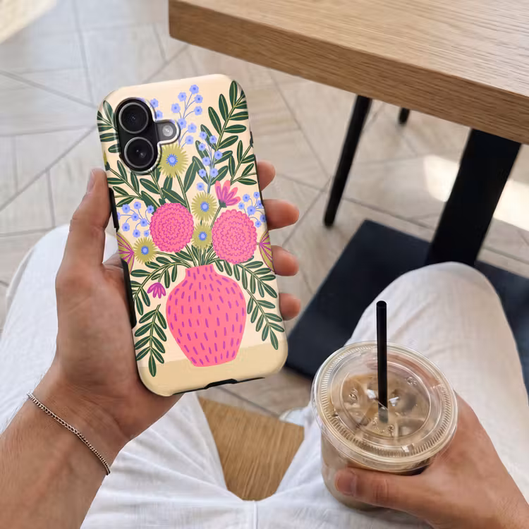 Bloemen - Boeket - Natuur - Abstract - Roze Toughcase MagSafe Apple iPhone 17 klein -Sfeer1M