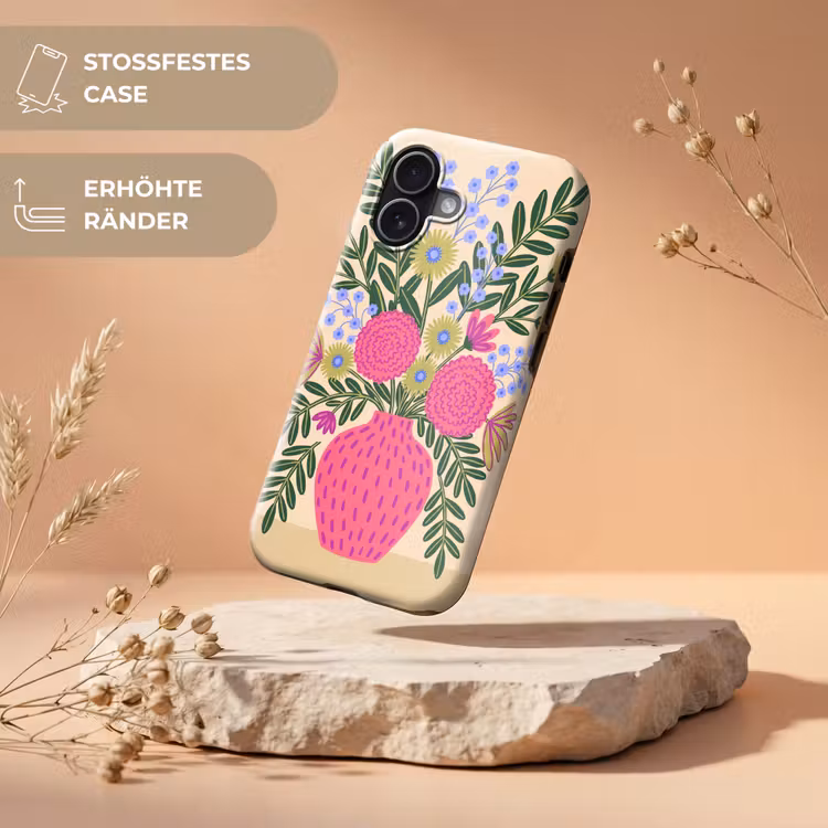 Bloemen - Boeket - Natuur - Abstract - Roze Toughcase MagSafe Apple iPhone 17 klein -USP_RandenV_DE