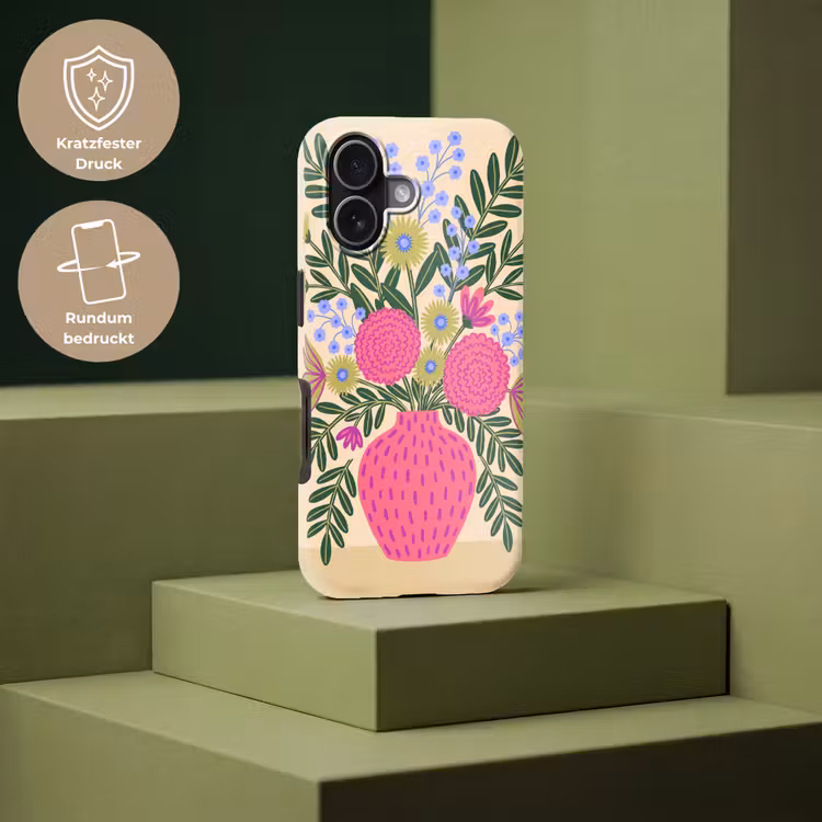 Bloemen - Boeket - Natuur - Abstract - Roze Toughcase MagSafe Apple iPhone 17 klein -USP_PrintM_DE