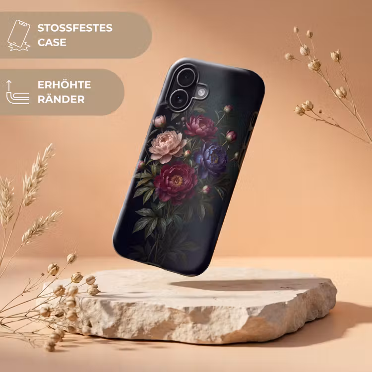 Bloemen - Boeket - Natuur - Modern - Donker Toughcase MagSafe Apple iPhone 17 klein -USP_RandenV_DE