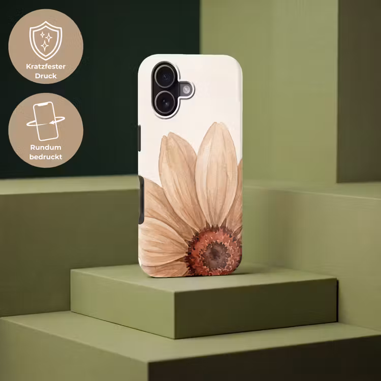 Bloemen - Bloemblad - Natuur - Aquarel - Beige Toughcase MagSafe Apple iPhone 17 klein -USP_PrintM_DE