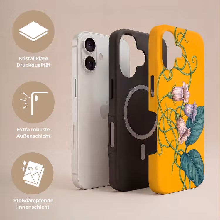 Handyhülle Toughcase - Blumen – Botanik – Gelb - Bloemen - Botanisch - Geel Toughcase MagSafe Apple iPhone 17 klein