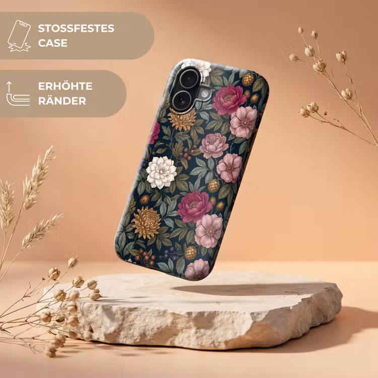 Bloemen - Botanisch - Illustratie - Donker - Vintage Toughcase MagSafe Apple iPhone 17 klein -USP_RandenV_DE