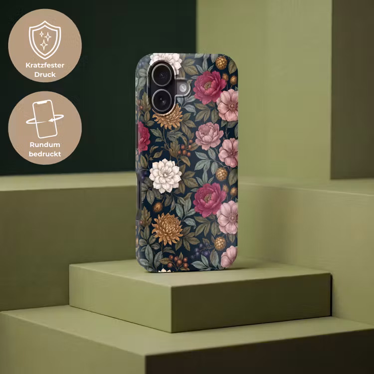 Bloemen - Botanisch - Illustratie - Donker - Vintage Toughcase MagSafe Apple iPhone 17 klein -USP_PrintM_DE