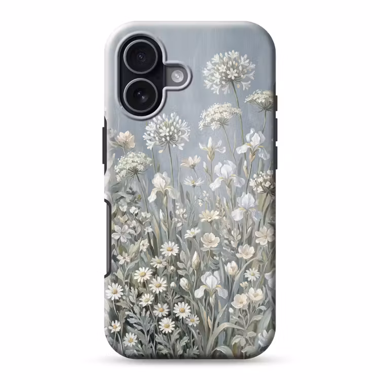 Bloemen - Botanisch - Blauw Toughcase MagSafe Apple iPhone 17 klein -3d