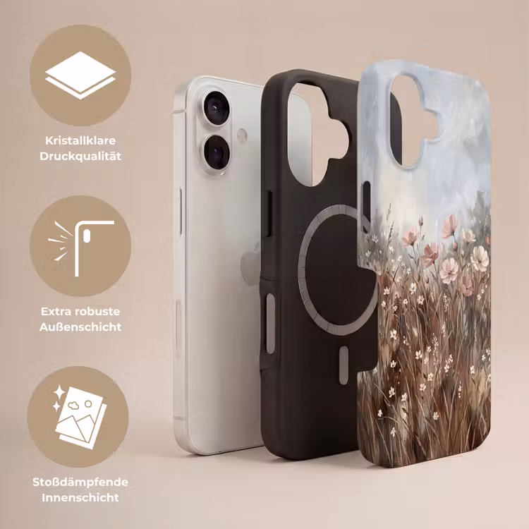 Bloemen - Botanisch - Schilderij - Pastel - Rustiek Toughcase MagSafe Apple iPhone 17 klein -USP_Lagen_DE