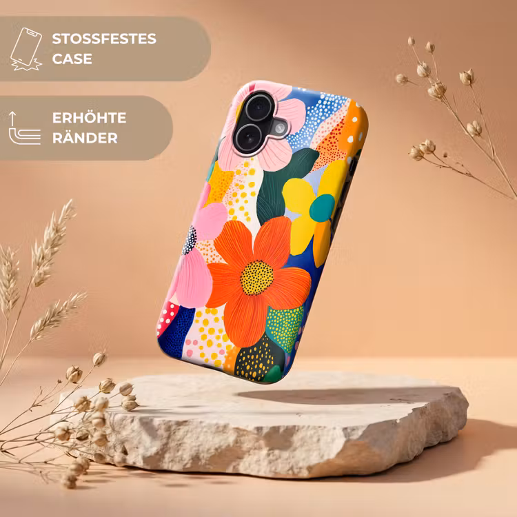 Bloemen - Kleurrijk - Stippen Toughcase MagSafe Apple iPhone 17 klein -USP_RandenV_DE