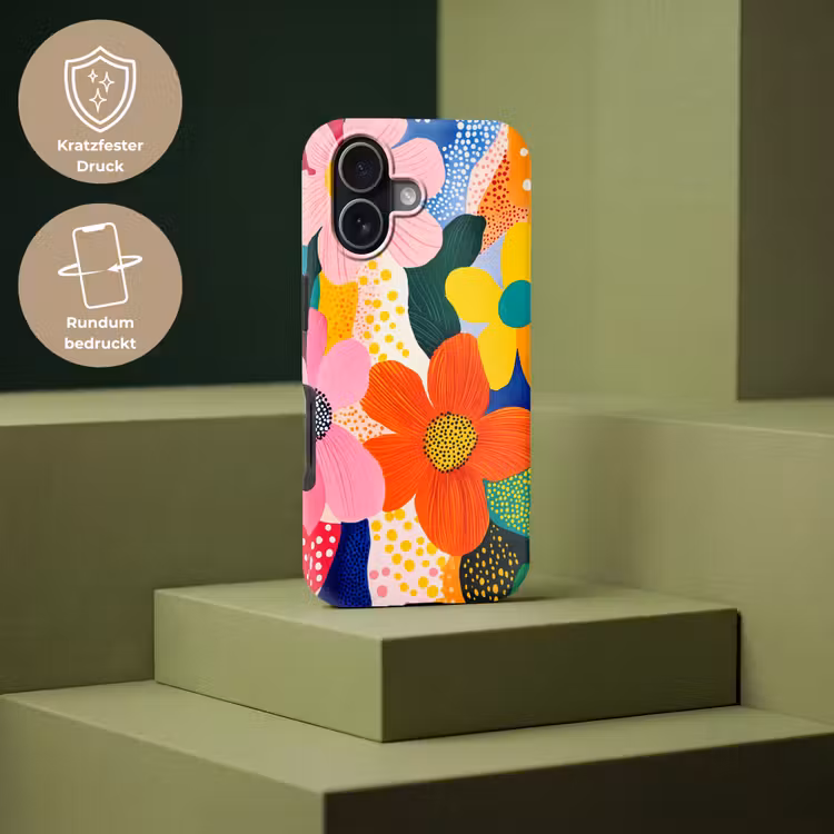 Bloemen - Kleurrijk - Stippen Toughcase MagSafe Apple iPhone 17 klein -USP_PrintM_DE