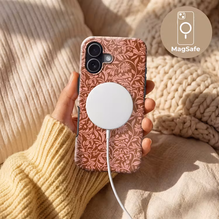 Bloemen - Print - Roze Toughcase MagSafe Apple iPhone 17 klein 1017 -USP_MagsafeV