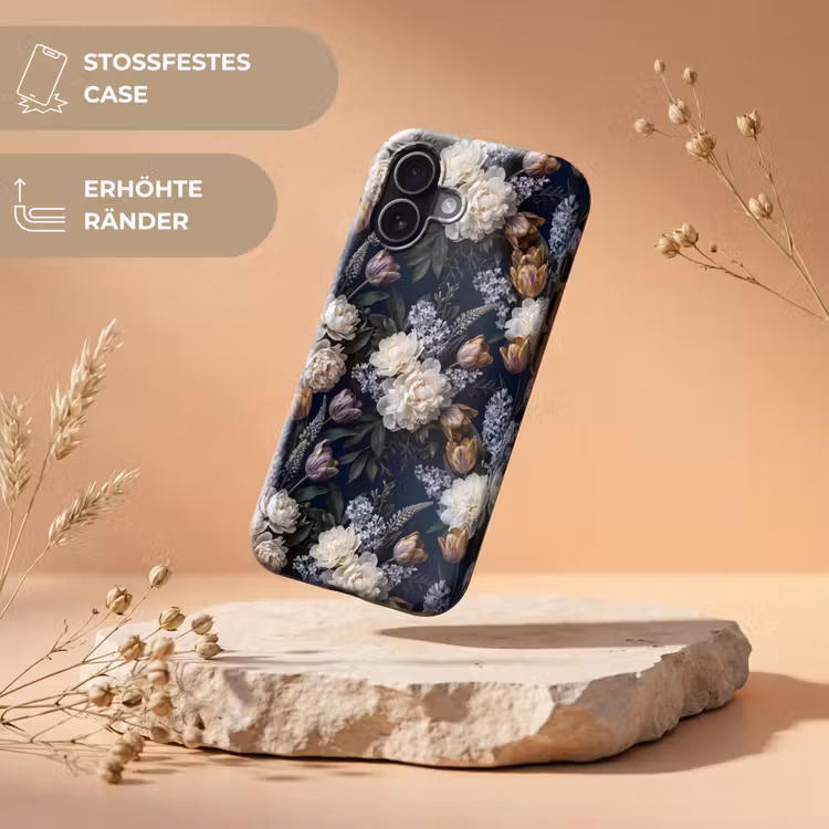 Bloemen - Donker - Elegant - Natuur - Wit Toughcase MagSafe Apple iPhone 17 klein -USP_RandenV_DE
