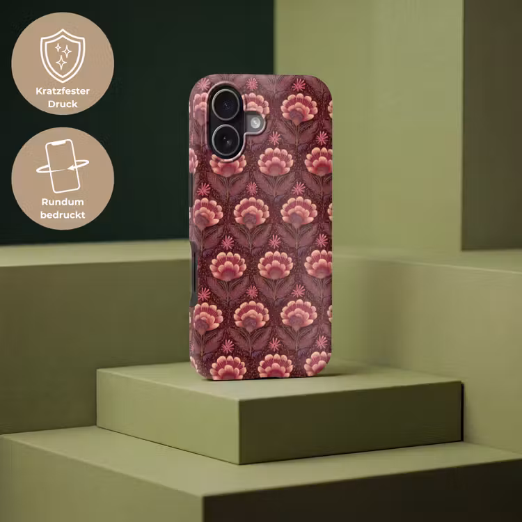 Bloemen - Waaier - Paars Toughcase MagSafe Apple iPhone 17 klein 1017 -USP_PrintM_DE