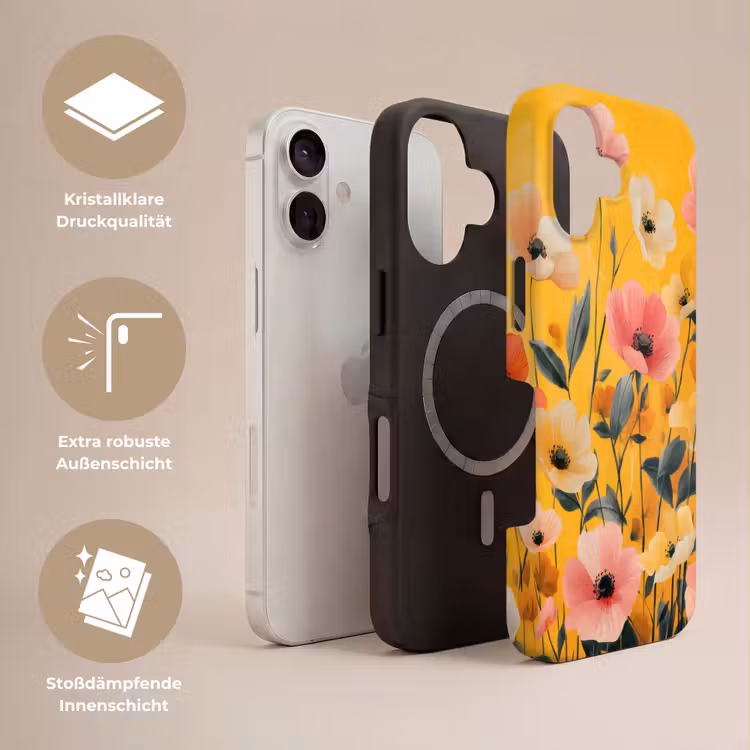 Bloemen - Veld - Geel Toughcase MagSafe Apple iPhone 17 klein -USP_Lagen_DE