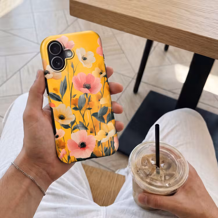 Bloemen - Veld - Geel Toughcase MagSafe Apple iPhone 17 klein -Sfeer1M
