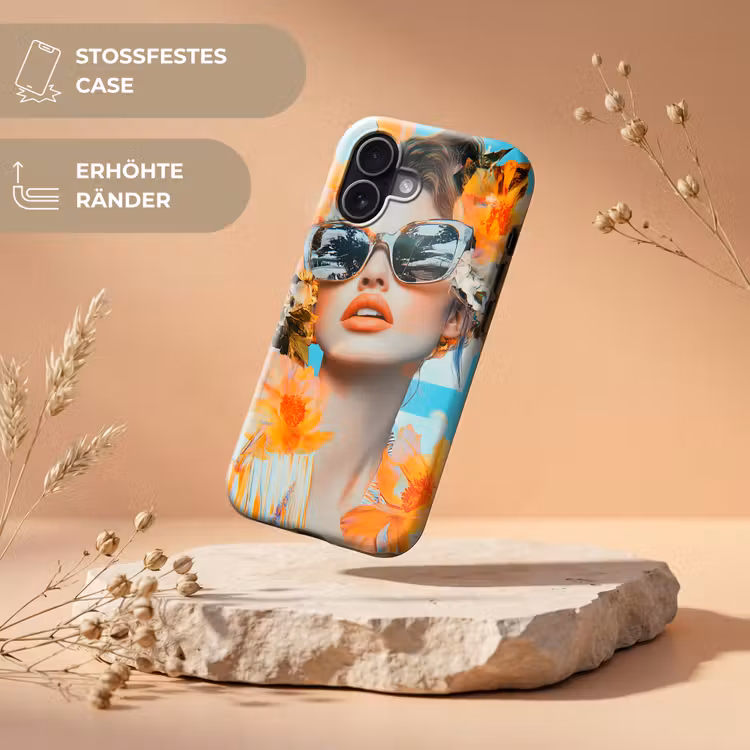 Bloemen - Vrouw - Zonnebril - Blauw Toughcase MagSafe Apple iPhone 17 klein -USP_RandenV_DE