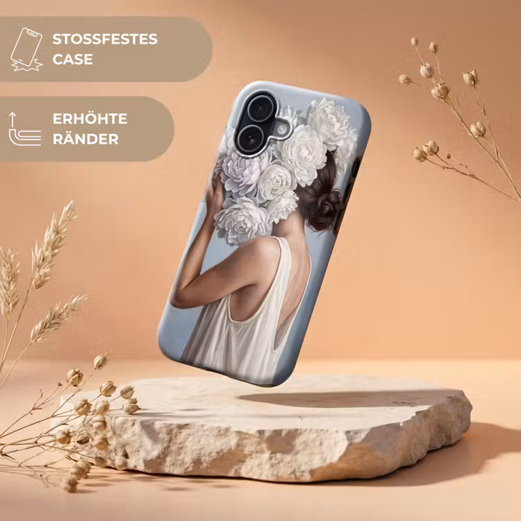 Bloemen - Vrouw - Wit Toughcase MagSafe Apple iPhone 17 klein -USP_RandenV_DE