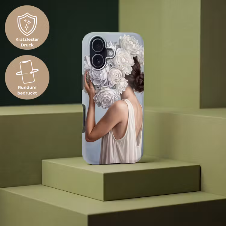 Bloemen - Vrouw - Wit Toughcase MagSafe Apple iPhone 17 klein -USP_PrintM_DE
