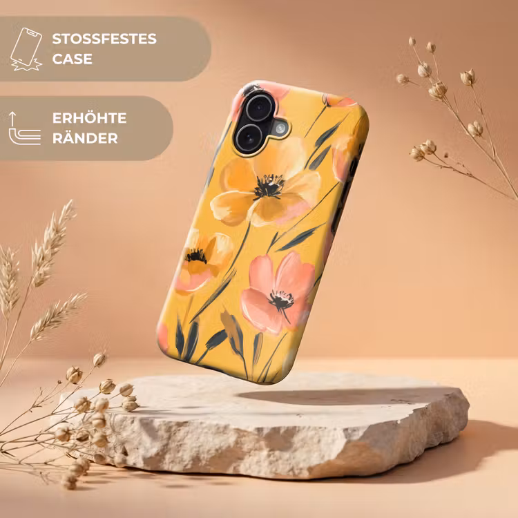 Bloemen - Geschilderd - Geel Toughcase MagSafe Apple iPhone 17 klein -USP_RandenV_DE