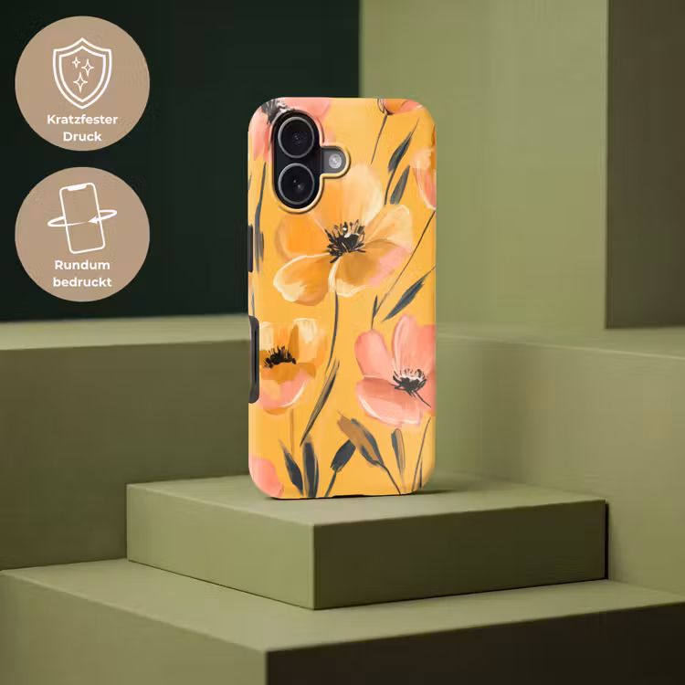 Bloemen - Geschilderd - Geel Toughcase MagSafe Apple iPhone 17 klein -USP_PrintM_DE