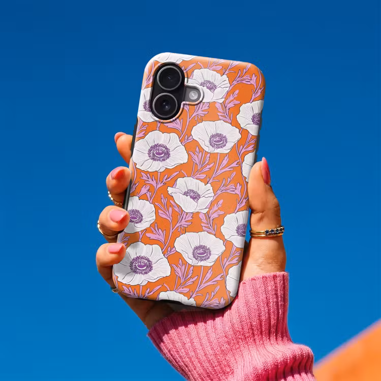 Bloemen - Grafisch - Oranje Toughcase MagSafe Apple iPhone 17 klein 1017 -Sfeer1V