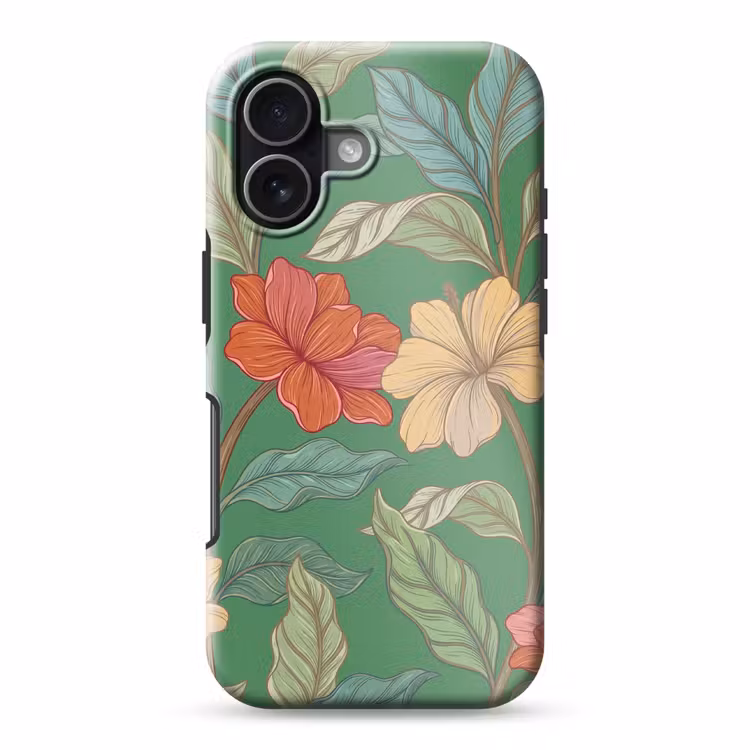 Handyhülle Toughcase - Blumen – Grün – Illustration - Bloemen - Groen - Illustratie Toughcase MagSafe Apple iPhone 17 klein