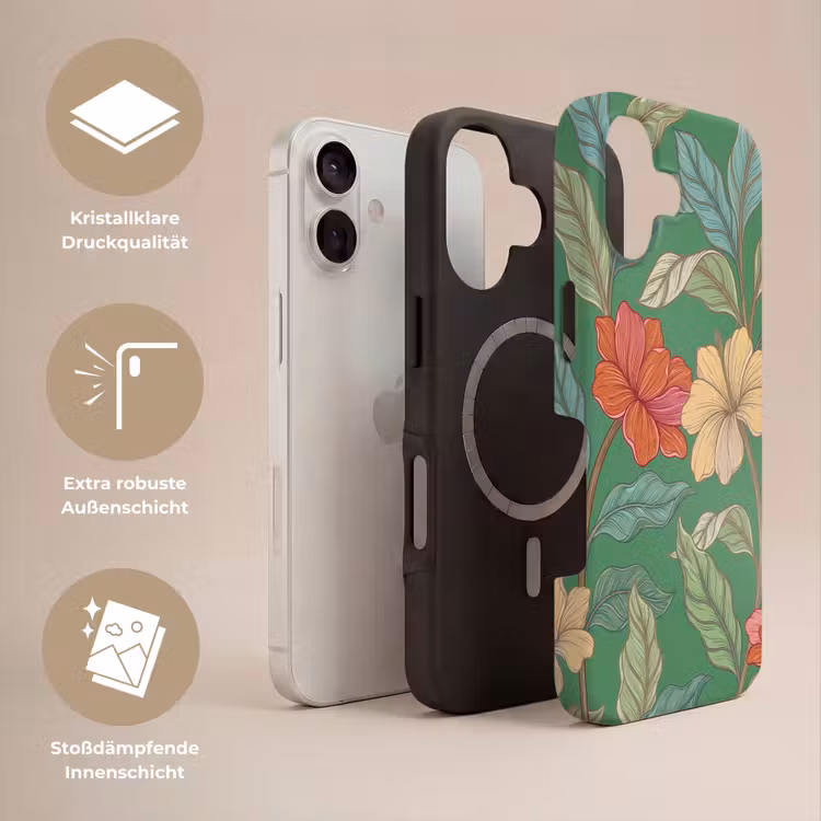 Handyhülle Toughcase - Blumen – Grün – Illustration - Bloemen - Groen - Illustratie Toughcase MagSafe Apple iPhone 17 klein