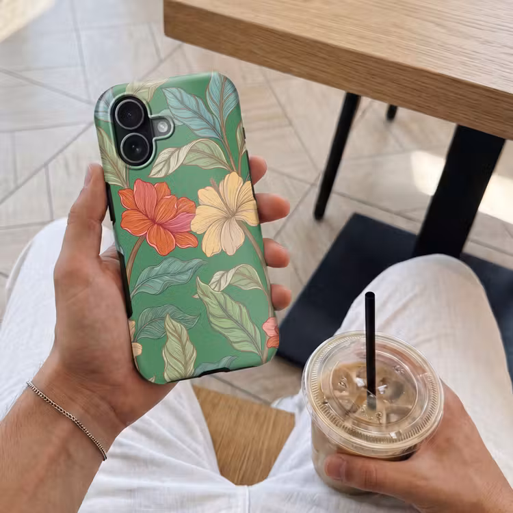 Handyhülle Toughcase - Blumen – Grün – Illustration - Bloemen - Groen - Illustratie Toughcase MagSafe Apple iPhone 17 klein