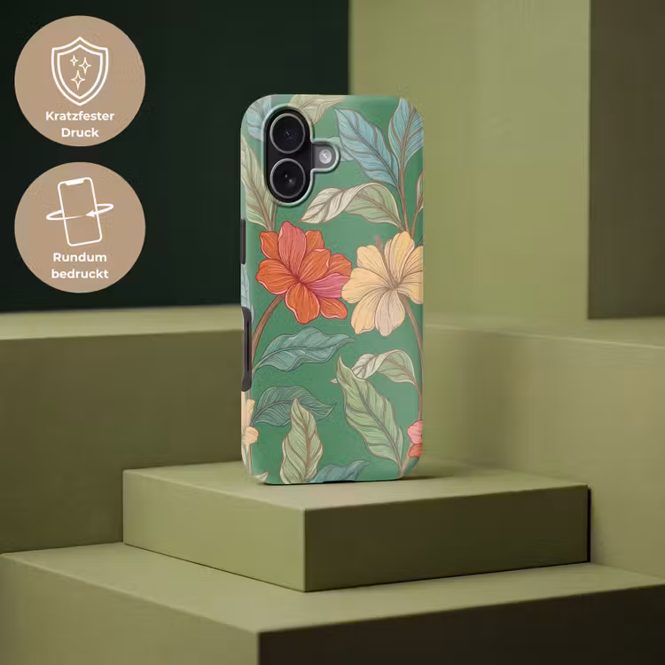 Handyhülle Toughcase - Blumen – Grün – Illustration - Bloemen - Groen - Illustratie Toughcase MagSafe Apple iPhone 17 klein